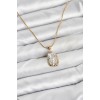 316L Steel Chain Gold Color Zircon Stone Women's Necklace - TJ-BKO10633