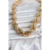 Gold-Colored Spiral Rope Model Women's Necklace - TJ-BKO10634