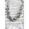 Rice Silver Color Coiled Rope Model Women's Necklace - TJ-BKO10635