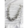Rice Silver Color Coiled Rope Model Women's Necklace - TJ-BKO10635