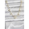Gold-Colored Zircon Stone Flower Design Women's Necklace - TJ-BKO10642