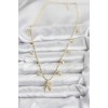 Gold-Colored Zircon Stone Sea Star Model Women's Necklace - TJ-BKO10644