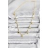 Gold-Colored Zircon Stone Seashell Model Women's Necklace - TJ-BKO10646