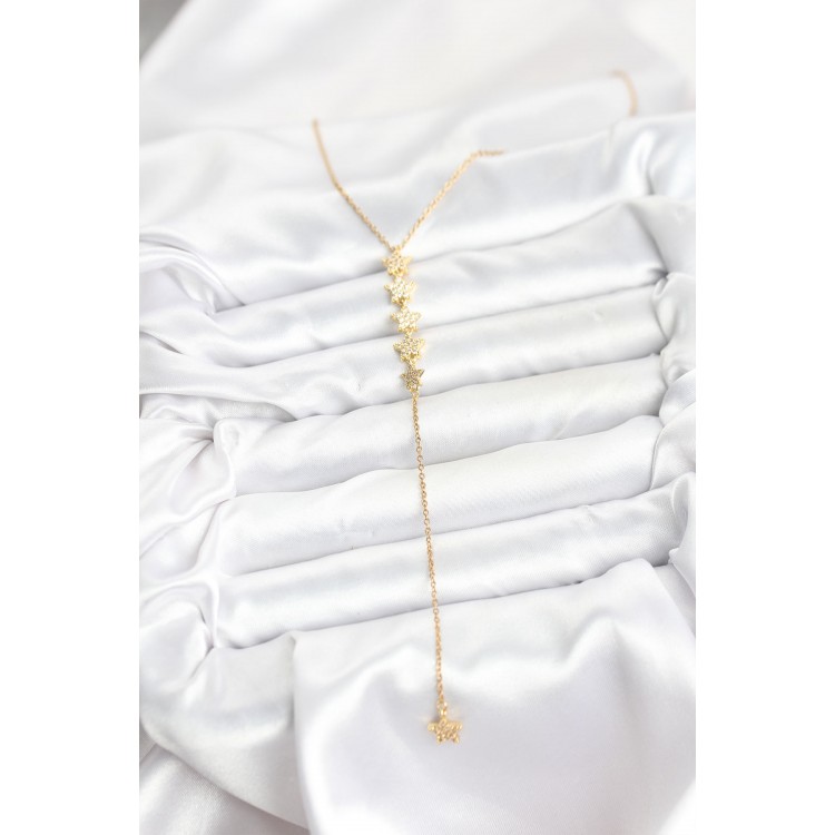 316L Stainless Steel Chain Gold Color Star Model Y Necklace - TJ-BKO10660