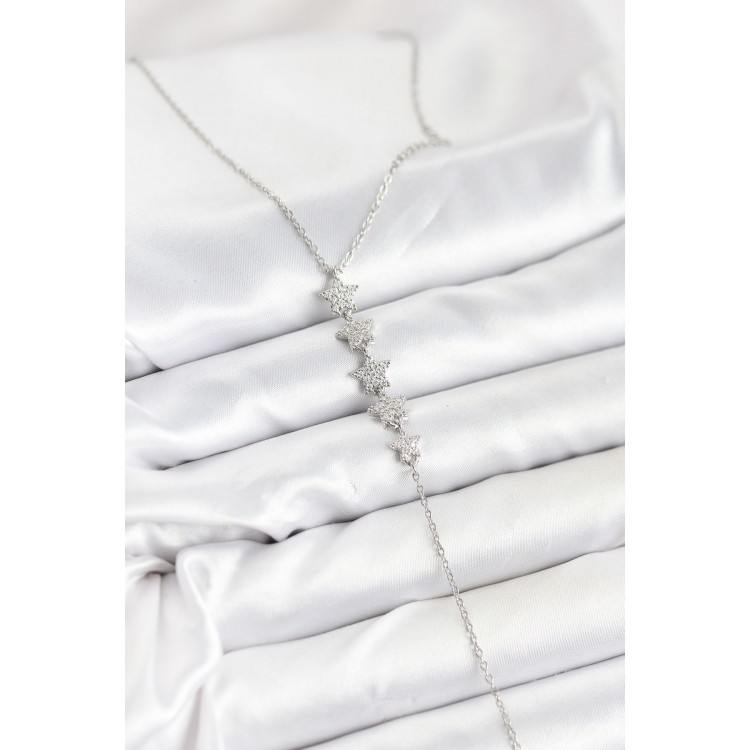 316L Stainless Steel Chain Silver Star Model Y Necklace - TJ-BKO10661