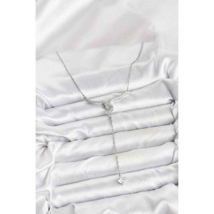 316L Stainless Steel Chain Silver Color Snake Model Y Necklace - TJ-BKO10663