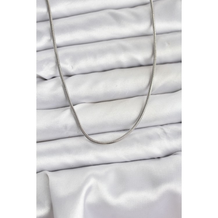 316L Stainless Steel Chain Silver Color 60 cm Snake Chain Women's Necklace - TJ-BKO10681