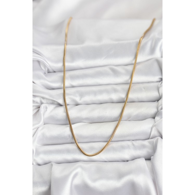316L Steel Chain Gold Color 60 cm Snake Chain Women's Necklace - TJ-BKO10682