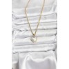 316L Stainless Steel Chain Gold-Colored Curved Heart Design Women's Necklace - TJ-BKO10685