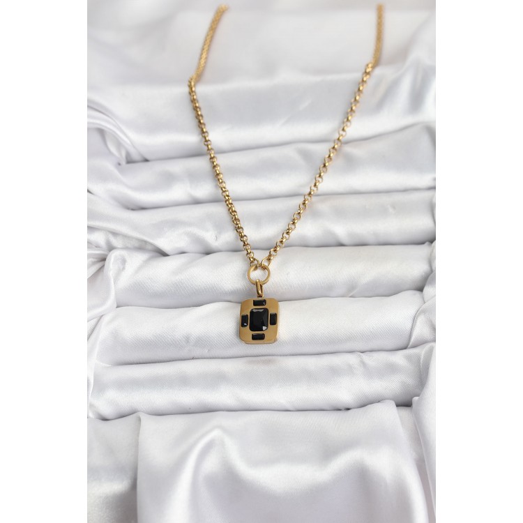 316L Stainless Steel Chain Gold Color Vintage Style Women's Necklace - TJ-BKO10687