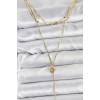 Gold-Colored Rice Knot Model Detailed 3-Piece Set Women's Necklace - TJ-BKO10693