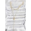 Gold-Colored Rice Knot Model Detailed 3-Piece Set Women's Necklace - TJ-BKO10693