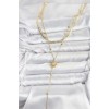 Gold-Colored Zircon Stone Model Detailed 3-Piece Combination Y Women's Necklace - TJ-BKO10700