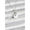 316L Stainless Steel Chain Silver-Tipped Snowman Head Model Christmas-Themed Women's Necklace - TJ-BKO10705