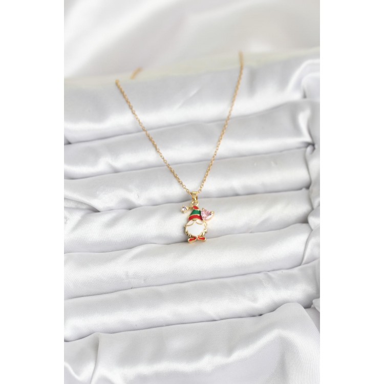 316L Stainless Steel Chain Gold Color New Year Theme Women's Necklace - TJ-BKO10708