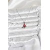 316L Stainless Steel Chain Silver Color Red Pine Tree Design Christmas-Themed Women's Necklace - TJ-BKO10715