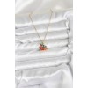 316L Stainless Steel Chain Gold-Colored Sled and Pine Tree Figure Christmas-Themed Women's Necklace - TJ-BKO10716