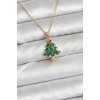 316L Stainless Steel Chain Gold Pine Tree Design Christmas-Themed Women's Necklace - TJ-BKO10720