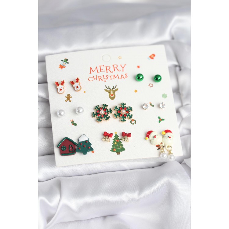 New Year's Theme 8 Pair Earring Set - TJ-BKP11397