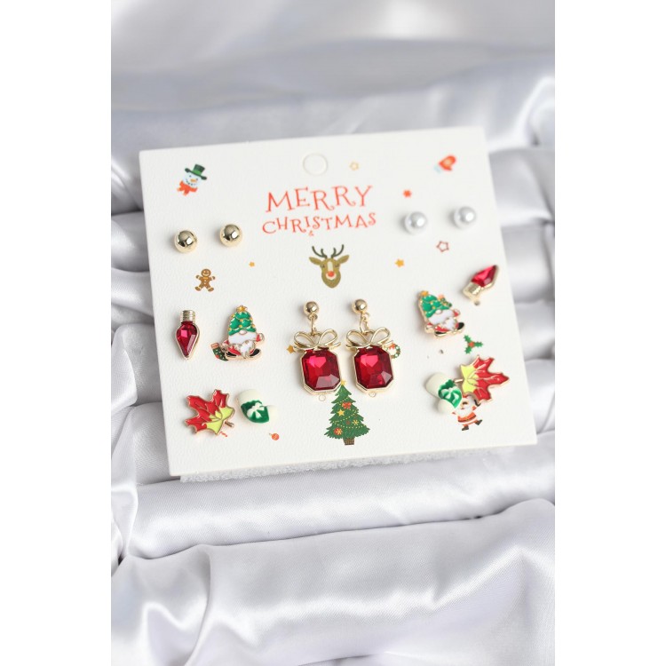 8 Pairs of New Year's-Themed Women's Earrings - TJ-BKP11398