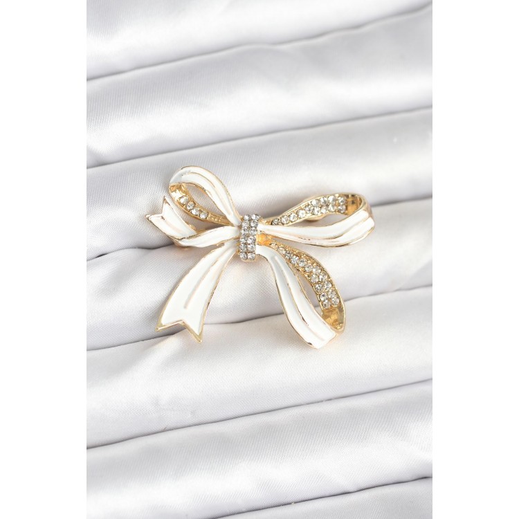 White Bow Brooch - TJ-BR461