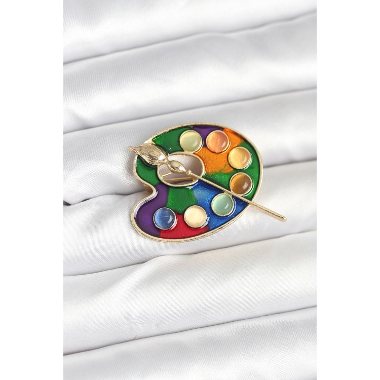 Painter's Palette Model Brooch - TJ-BR464