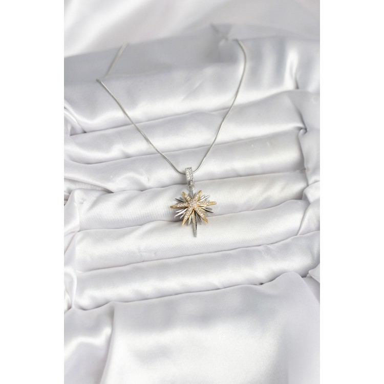 316L Stainless Steel Chain Silver Color North Star Model Women's Necklace - TJ-BKO10726