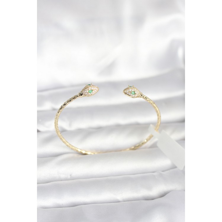 Gold-Colored Snake-Patterned Bracelet - TJ-BB8088 Gold-Colored Snake-Patterned Bracelet - TJ-BB8088