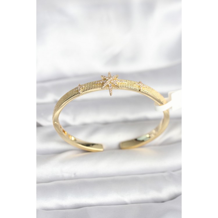 Gold-Colored Polar Star Model Women's Cuff Bracelet - TJ-BB8093