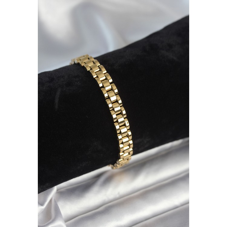 316L Steel Gold Color 7 mm Thickness Men's Bracelet - TJ-EB3763