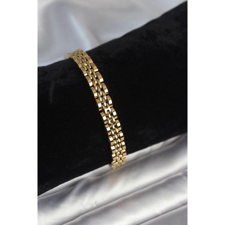 316L Steel 7 mm Thickness Gold-Colored Men's Bracelet - TJ-EB3767