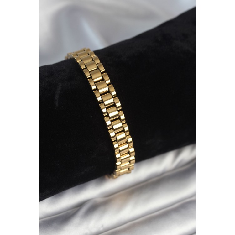 316L Steel Gold Color 9 mm Thickness Men's Bracelet - TJ-EB3770