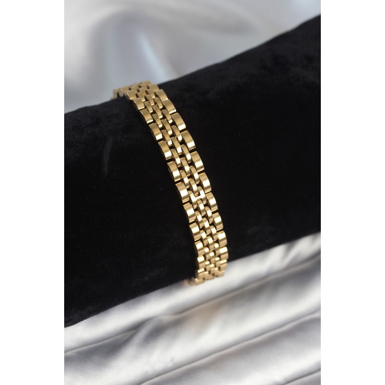 316L Steel 9 mm Thickness Gold-Colored Men's Bracelet - TJ-EB3773