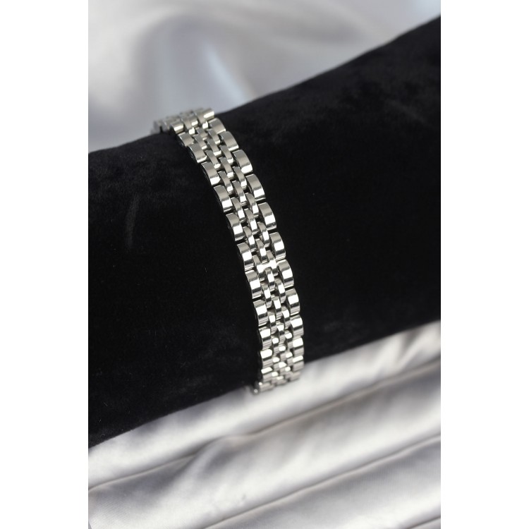 316L Steel 9 mm Thickness Silver-Colored Men's Bracelet - TJ-EB3774