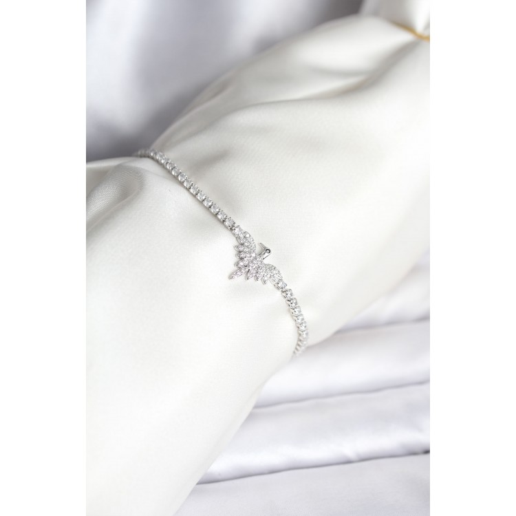 Phoenix Model Zircon Stone Silver-Colored Brass Waterway Women's Bracelet - TJ-BB8099