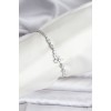 Floral Design Zircon Stone Silver-Colored Waterway Women's Bracelet - TJ-BB8111