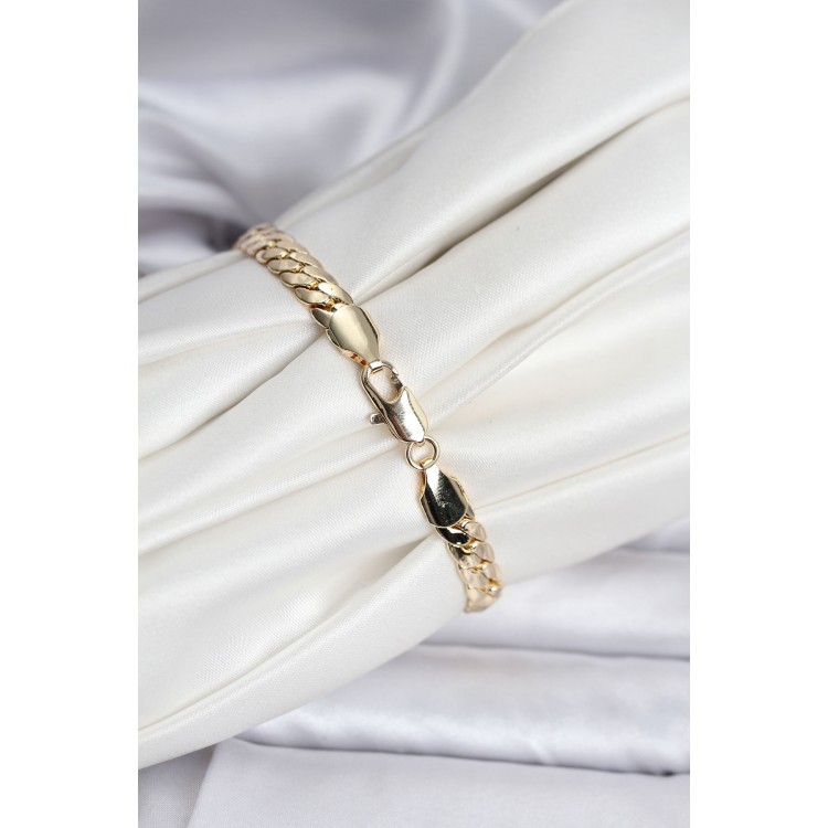 14K Gold Color Plated Crushed Chain Model Women's Bracelet - TJ-BB8116