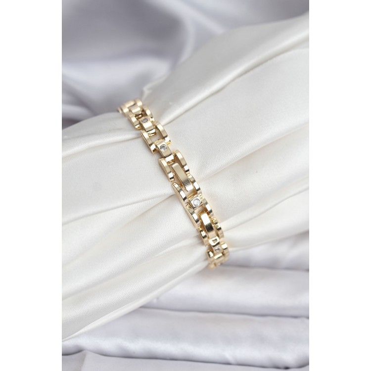 14K Gold-Plated Zircon Stone Women's Bracelet - TJ-BB8117