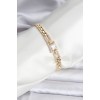 14K Gold-Plated Zircon Square Stone Women's Bracelet - TJ-BB8118