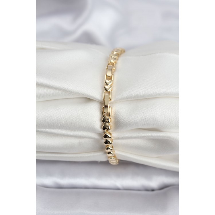 14K Gold-Plated Heart Design CM Women's Bracelet - TJ-BB8122