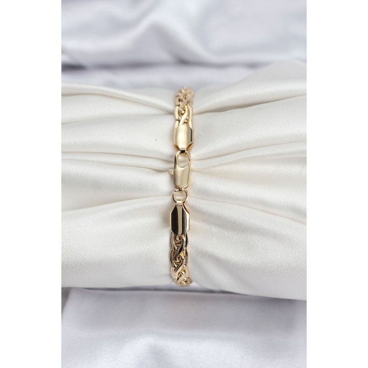 14K Gold Color Plated Laser Chain Model CM Women's Bracelet - TJ-BB8125