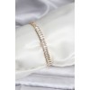 14K Gold-Plated Zircon Stone Baguette Model CM Women's Bracelet - TJ-BB8126