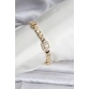 14K Gold-Plated Zircon Stone CM Women's Bracelet - TJ-BB8128