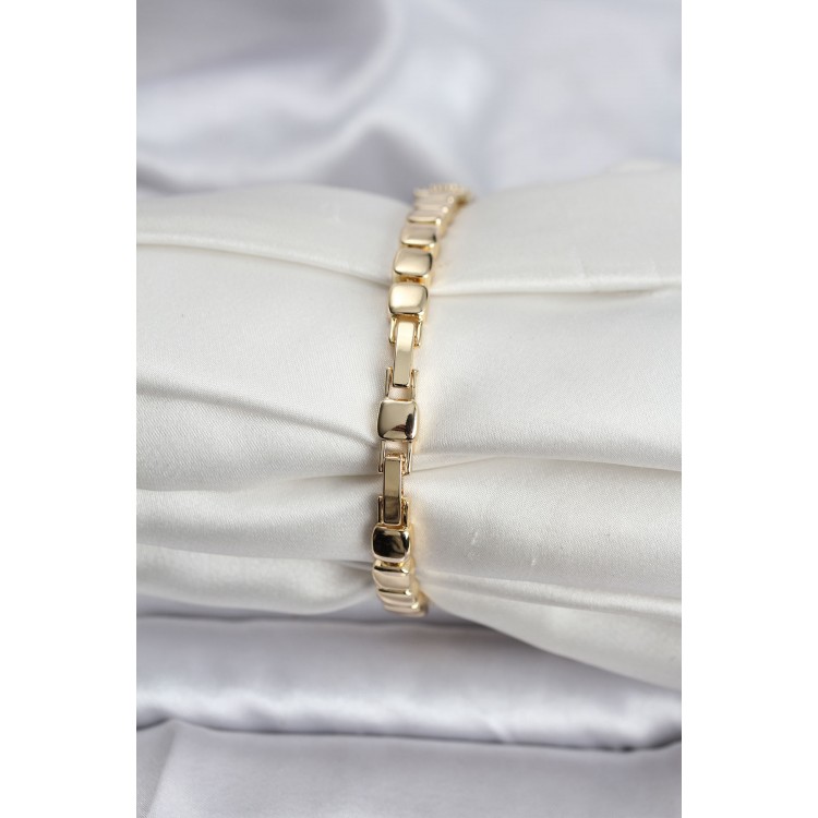 14K Gold-Plated Zircon Stone CM Women's Bracelet - TJ-BB8128
