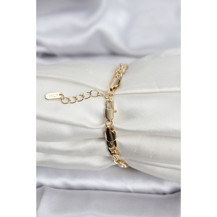 14K Gold-Plated Chain Model CM Women's Bracelet - TJ-BB8129