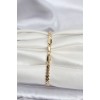 14K Gold Color Plated Crushed Snake Chain Model CM Women's Bracelet - TJ-BB8133