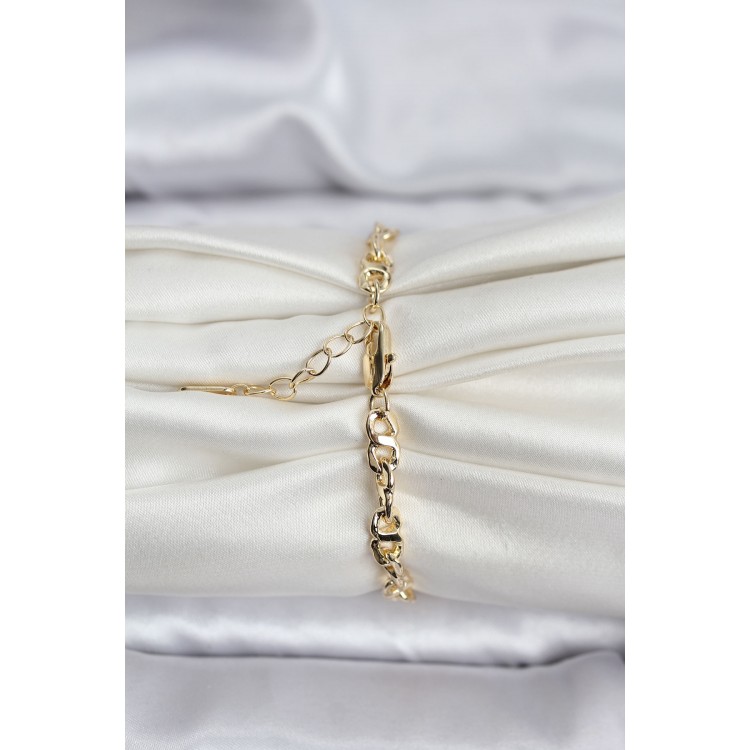 14K Gold-Plated Chain Model CM Women's Bracelet - TJ-BB8134