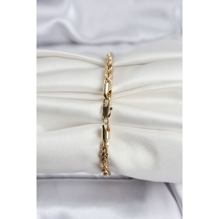 14K Gold-Plated Twisted Chain Model CM Women's Bracelet - TJ-BB8135