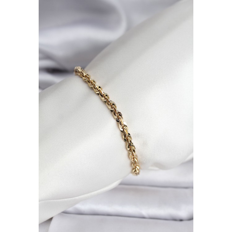 14K Gold-Plated Twisted Chain Model CM Women's Bracelet - TJ-BB8135