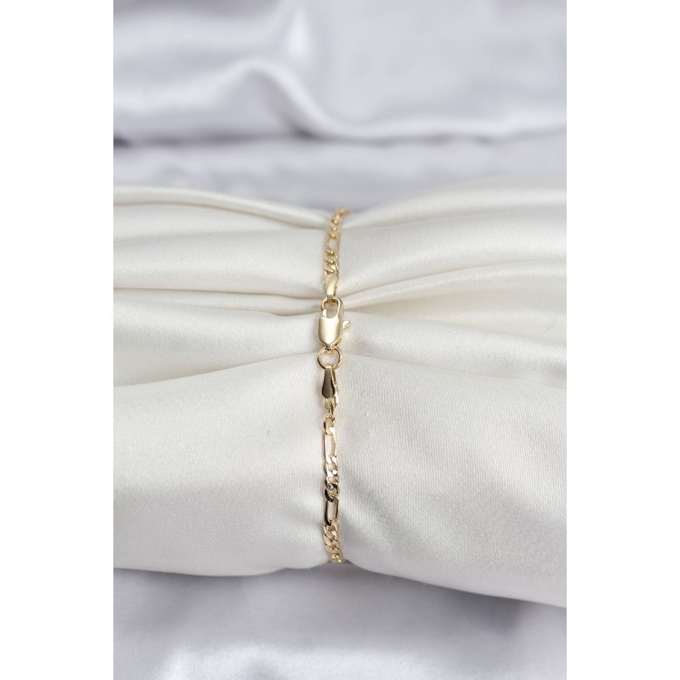 14K Gold Color Plated Minimal Chain Model CM Women's Bracelet - TJ-BB8137